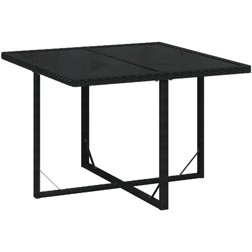  9-dijelni vrtni blagovaonski set s jastucima crni od poliratana Crna Dužina stola 109 cm Slike