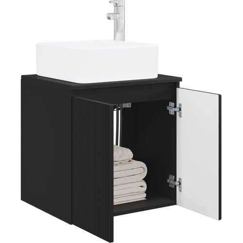  Umivaonik s policom Crna 53 x 35 x 63 cm Konstruirano drvo Slike