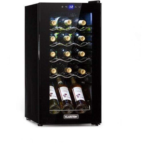 Klarstein Shiraz 15 Slim Uno, hladilnik za vino, 44 l, na dotik, 135 W, 5 – 18 °C, črn Cene
