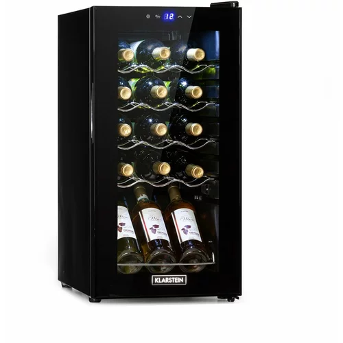 Klarstein Shiraz 15 Slim Uno, hladilnik za vino, 44 l, na dotik, 135 W, 5 – 18 °C, črn
