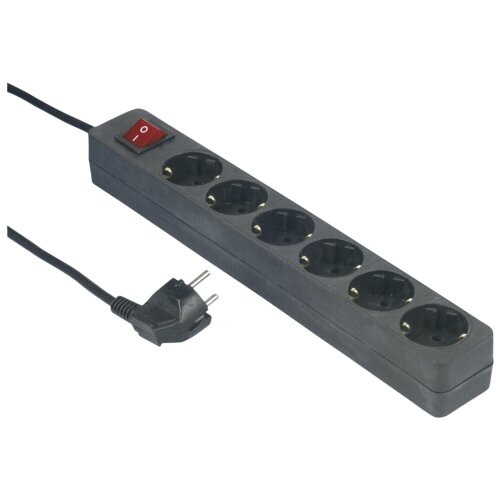 REV Socket line 6-fold 1,4 m with switch black Cijene