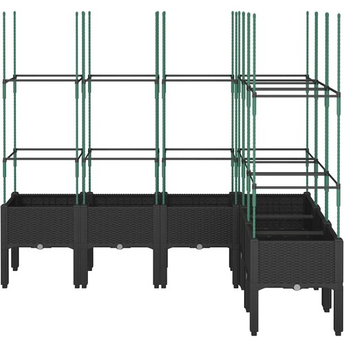  Vrtna sadilica s re&amp;scaron;etkom crna 160 x 120 x 142,5 cm PP Slike