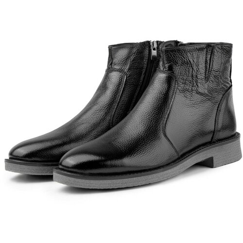 Ducavelli Bristol Genuine Leather Non-slip Sole With Zipper Chelsea Daily Boots Black. Slike