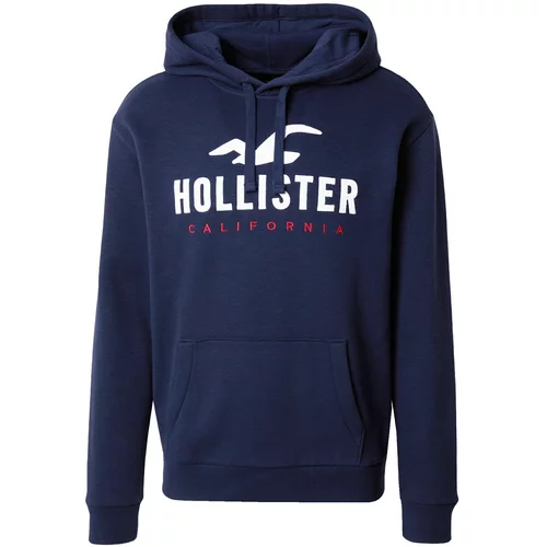 Hollister Sweater majica mornarsko plava / crvena / bijela