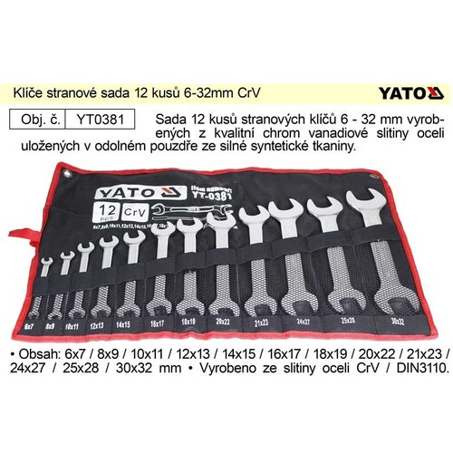 Yato komplet stranskih ključev 12 kosov 6-32 mm crv (21250964) Slike