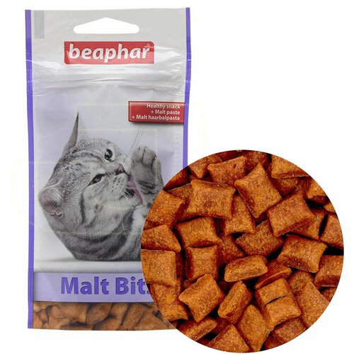 Beaphar malt bits cat - za izbacivanje loptica dlake 150g Slike
