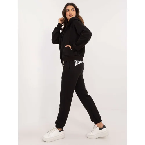 Fashion Hunters Black three-piece tracksuit