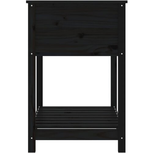  Sadilica s policom crna 82,5x54x81 cm od masivne borovine Slike