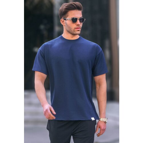 Madmext Men's Navy Regular Fit Basic T-Shirt 6099 Slike