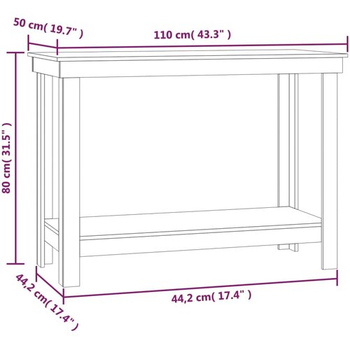  Radni stol 110x50x80 cm od masivne borovine Slike