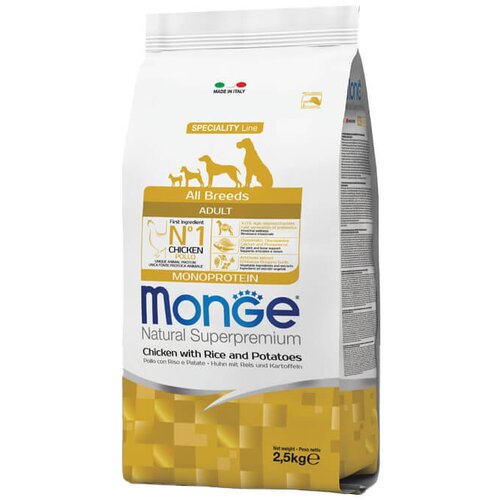 Monge hrana za odrasle pse svih rasa sa piletinom, pirinčem i krompirom (monoprotein) (2,5kg i 12kg) 2,5kg Cene