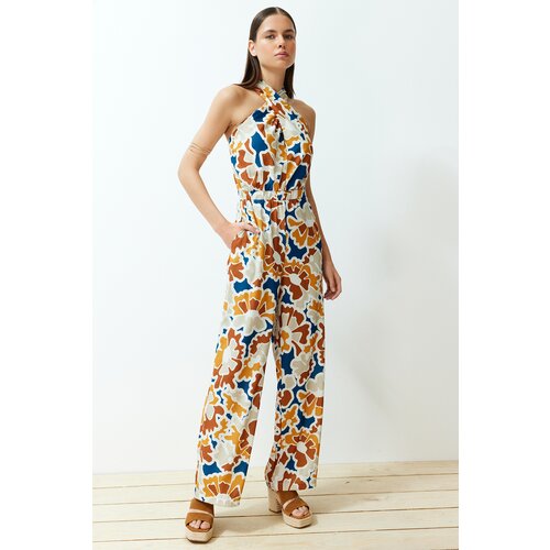 Trendyol Limited Edition Multicolor Patterned Maxi Jumpsuit Cene