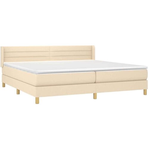  S oprugama i madracem krem 200 x 200 cm od tkanine Slike