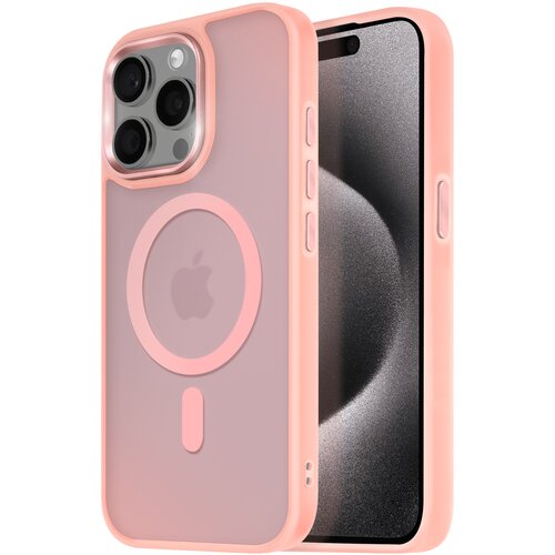 AVIZAR Ohišje MagSafe za iPhone 15 Pro Max Back Mat Frosted Obris, Roza, (5000010805) Cene
