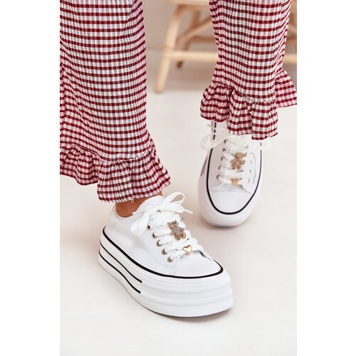 Boto Women&amp;#039;s Platform Sneakers With Golden Accents White Fiorina Slike