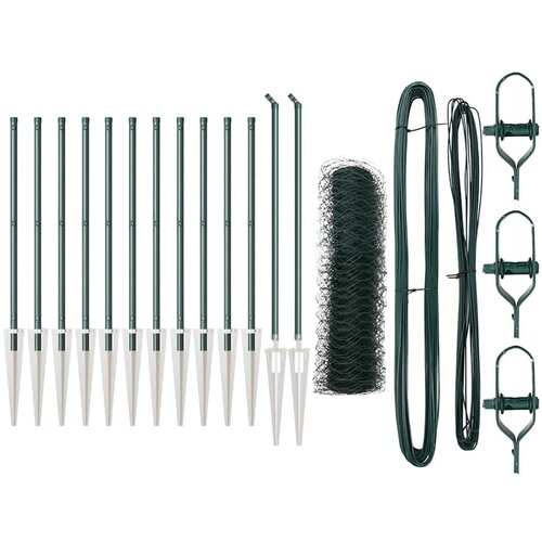 vidaXL Set ograj Set 2 Gozdno zelena Pocinkano jeklo 25 x 0.5 m Cene