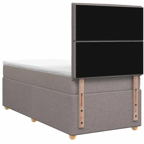  Boxspring krevet s madracem Sivosmeđa 90 x 200 cm Tkanina - Sivosmeđa 90 x 200 cm Dizajn linija Slike