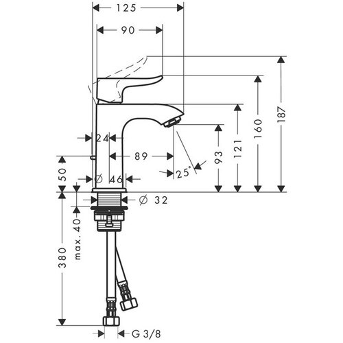 Hansgrohe metris 100 baterija za umivaonik 31088000 Slike