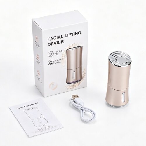 INF Domači masažer obraza z EMS mikrotokom, toploto in LED-lučjo Champagne, (5000490417) Slike