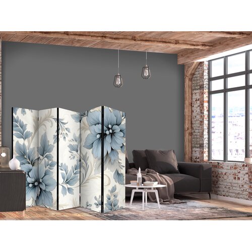  Paravan - Turquoise Flowers in Retro Vibe; Floral Ornaments Cene