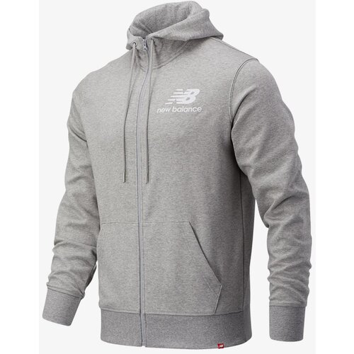 New Balance Muški duks Essentials Stacked Full Zip Hoodie sivi Slike