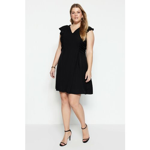 Trendyol Curve Plus Size Dress - Black - A-line Slike