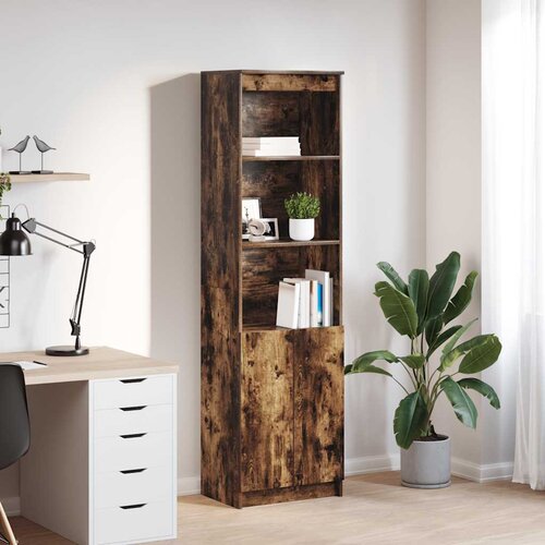 VidaXL Visoka omara dimljen hrast 50x35x180 cm inženirski les Slike