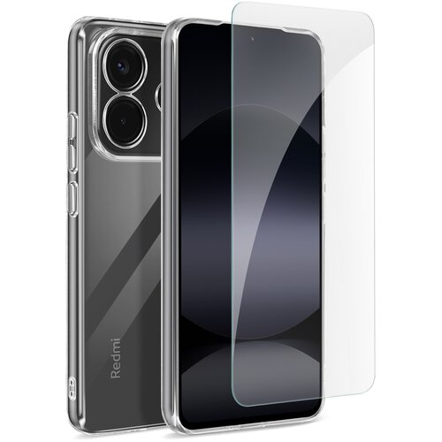 Oem Mayaxess, Zaščitni paket za Redmi Note 14 4G Soft Shell in kaljeno steklo, Prozorno, (5000215943) Cene