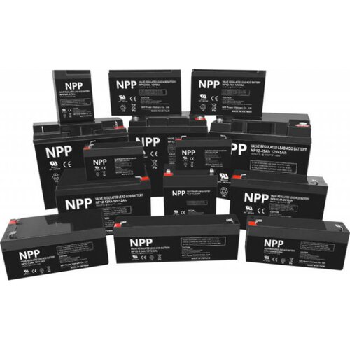 NPP NP12V-4.5Ah, agm battery, C20=4.5AH, T1, 90x70x101x107, 1,5KG, black 43867 Slike