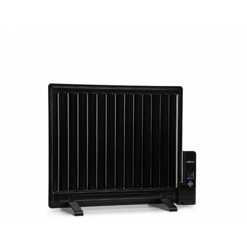 OneConcept Wallander, oljni radiator, 600 W, termostat, ogrevanje na olje, ploska izvedba, črna