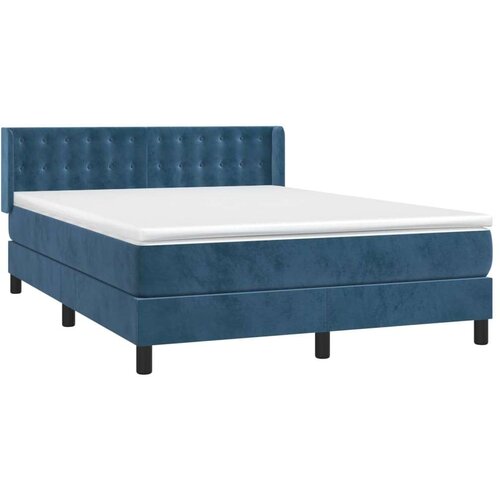 VidaXL Krevet s oprugama i madracem tamnoplavi 140x190 cm bar&amp;scaron;unasti Slike