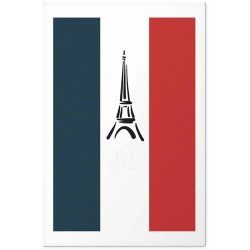  Plakat - Graphic Eiffel Tower Against the French Flag 40x60 Bez okvira s margom Slike