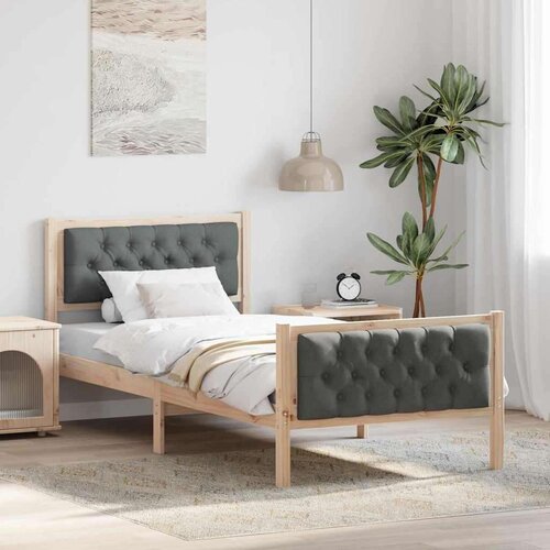  Konstrukcija postelje Temno siva 90 x 200 cm Masivno borovo les, (5000084470) Cene