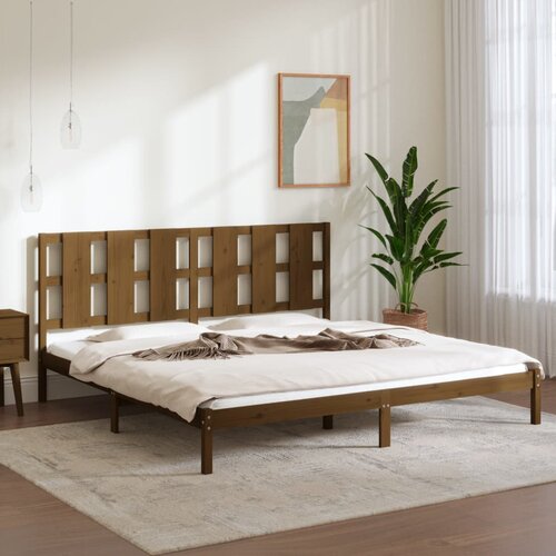 The Living Store Posteljni okvir medeno rjav iz trdne borovine 200x200 cm - Posteljni Okvir, (21527511) Slike