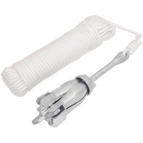 vidaXL Zložljivo sidro z vrvjo srebrno 3,2 kg temprano železo Cene