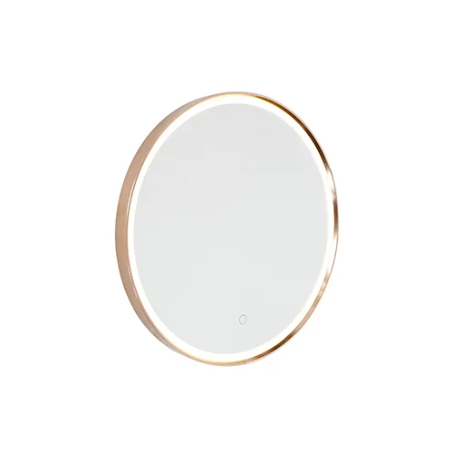 QAZQA Kopalniško ogledalo, bakreno, 50 cm, vključno z LED z zatemnilnikom na dotik - Miral