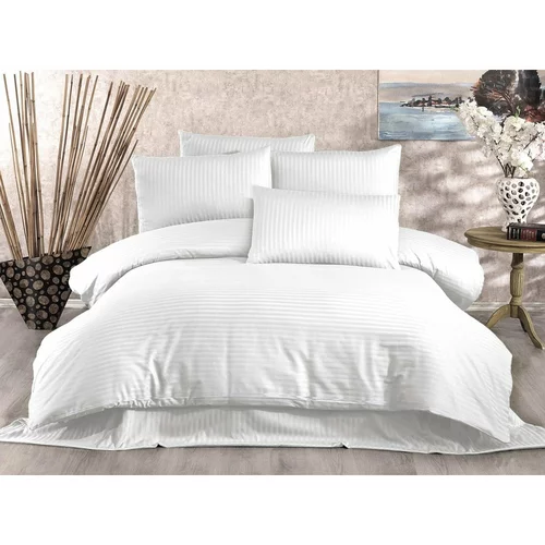 Mijolnir Bijela posteljina za bračni krevet/za produženi krevet od damasta 240x220 cm Lilyum –