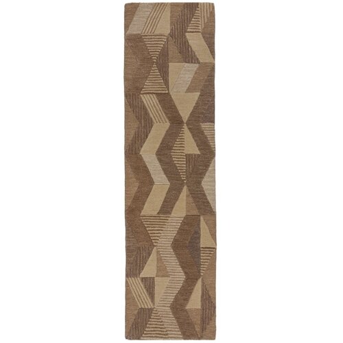 Flair Rugs Rjav ročno tkan volnen tekač 60x230 cm Moda Asher &amp;ndash; Slike