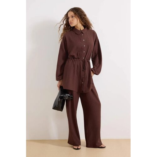 Trendyol Modest Ženski komplet Tctss25Us00046, Smeđi Slike
