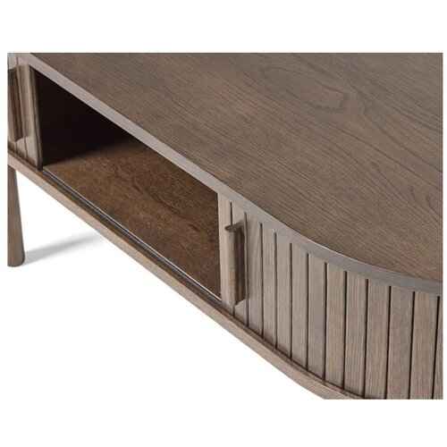 Unique Furniture Klubska mizica v hrastovem dekorju v temni naravni barvi 60x120 cm Meta &amp;ndash; Slike