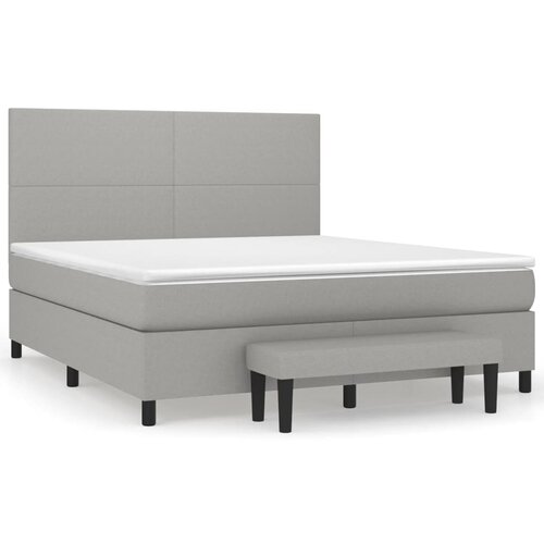 Maison Chic Box spring postelja - Vzmetna postelja z vzmetnico svetlo siva 180x200 cm blago SL19378, (21893978) Cene