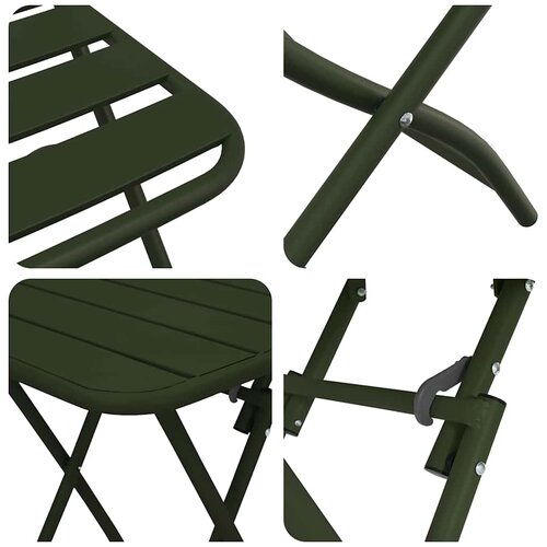 Bistro set 3 pcs Zelena Čelik Slike