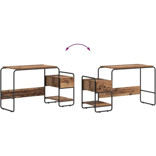  Stol s pohranom Staro drvo 131.5 x 50 x 75.5 cm - Staro drvo Slike