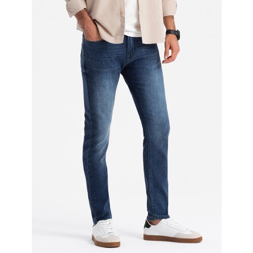Ombre Fitted men's SLIM FIT denim pants with elastane - blue Cijene