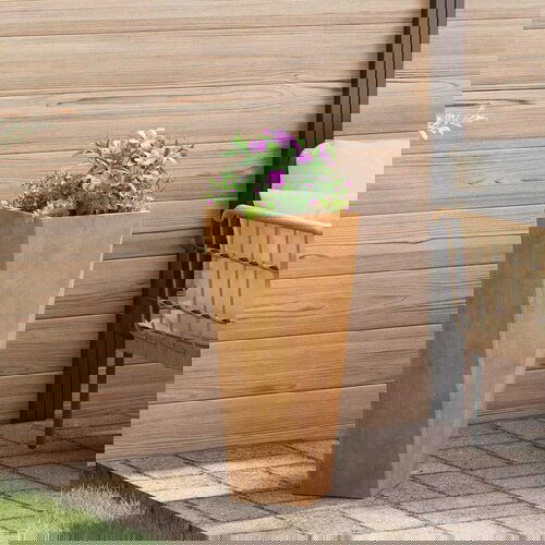 VidaXL Sadilica Rđa 30 x 30 x 75 cm Čelik otporan na vremenske uvjete Slike