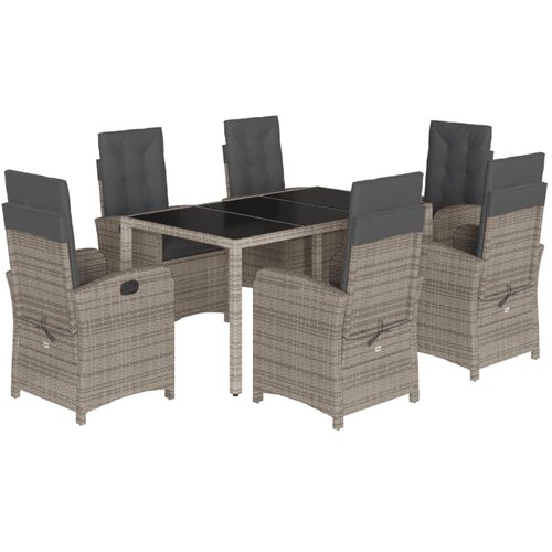  7-dijelni vrtni blagovaonski set sivi od poliratana Siva 150 cm table length Slike