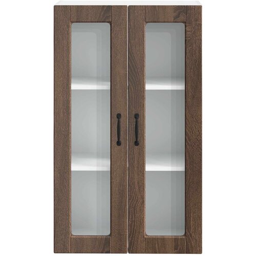  Zidni stakleni ormarić Smeđi hrast 60 x 31 x 100 cm Slike