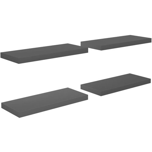Maison Chic 4 kosi Stenske Police - Viseče police visok sijaj sive 60x23,5x3,8 cm MDF, (21793551) Slike