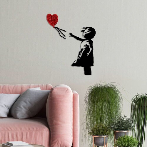 Wallity banksy - 13-1 redblack decorative metal wall accessory Slike