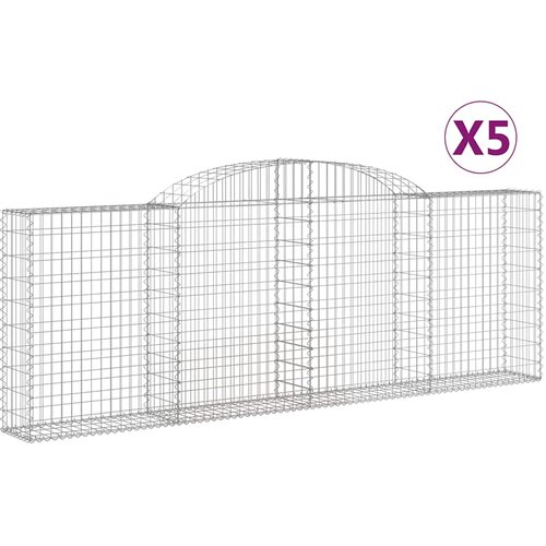  Lučne gabionske ko&amp;scaron;are 5 kom 300x30x100/120cm pocinčano željezo Slike